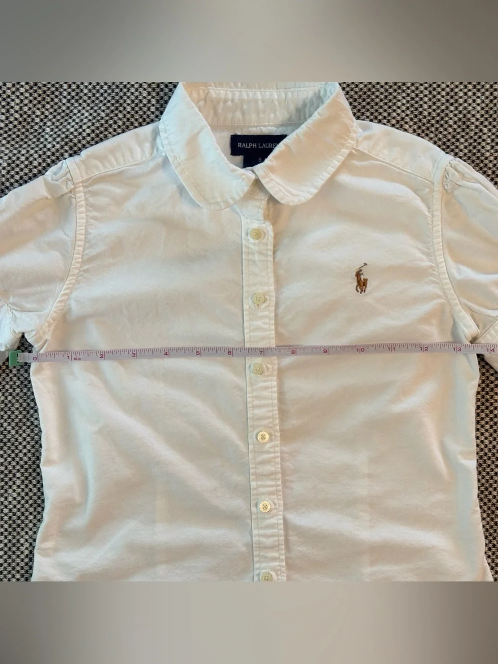Ralph Lauren Girls' White Short-Sleeve Button-Down Shirt